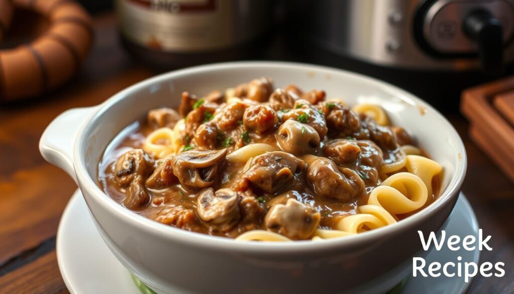 crock pot beef stroganoff